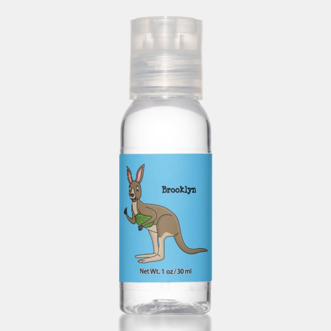 Cute happy Australian kangaroo illustration  Hand Sanitizer (Front)