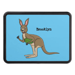 Cute happy Australian kangaroo illustration Hitch Cover