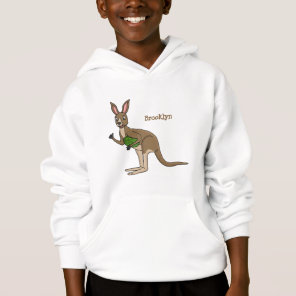 Cute happy Australian kangaroo illustration Hoodie