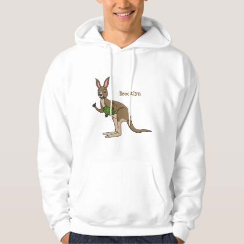 Cute happy Australian kangaroo illustration Hoodie