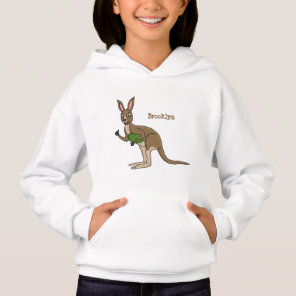 Cute happy Australian kangaroo illustration Hoodie