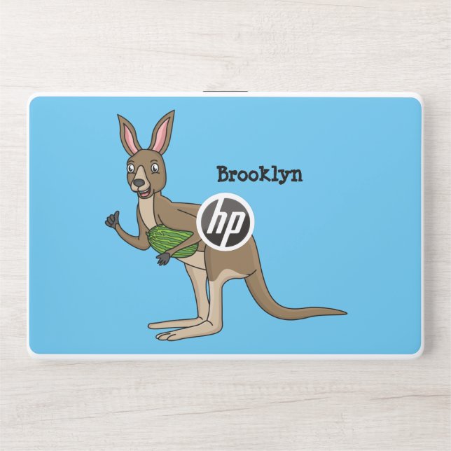Cute happy Australian kangaroo illustration  HP Laptop Skin (Front)