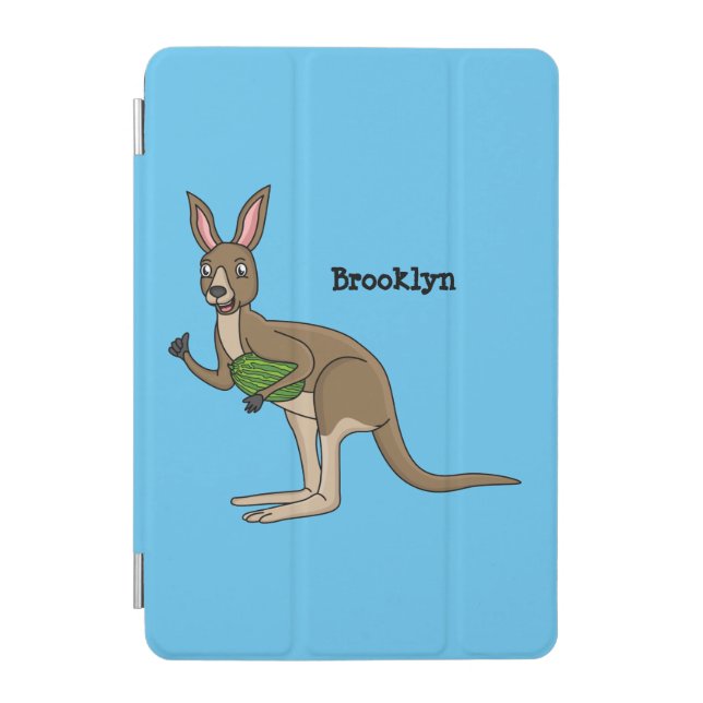 Cute happy Australian kangaroo illustration iPad Mini Cover (Front)