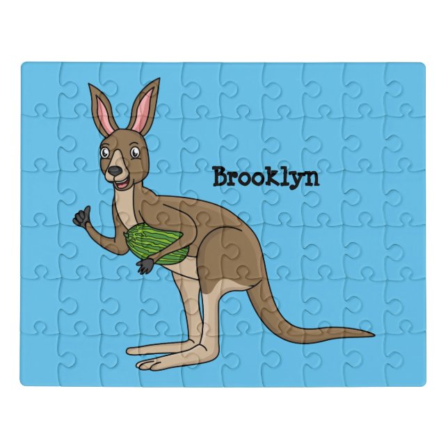 Cute happy Australian kangaroo illustration Jigsaw Puzzle (Puzzle Horizontal)