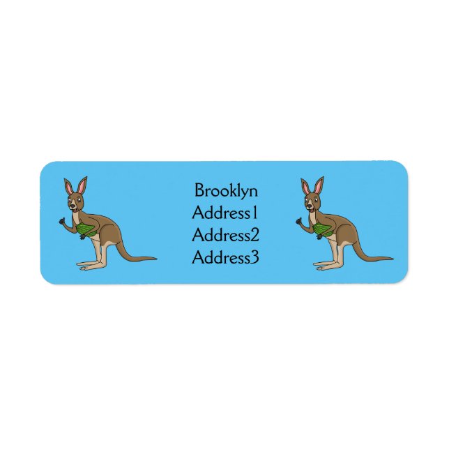 Cute happy Australian kangaroo illustration  Label (Front)