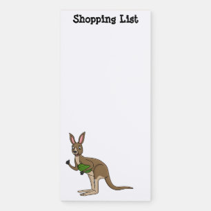 Cute happy Australian kangaroo illustration Magnetic Notepad