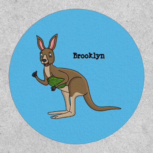 Cute happy Australian kangaroo illustration Patch