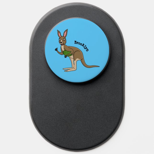 Cute happy Australian kangaroo illustration PopSocket (Popsocket)