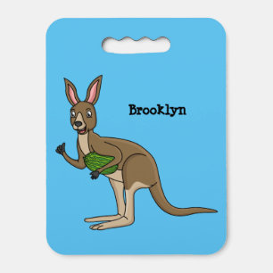 Cute happy Australian kangaroo illustration Seat Cushion