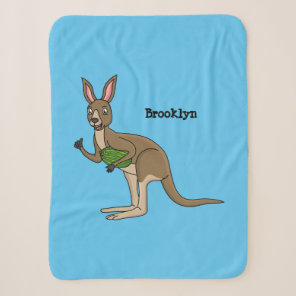 Cute happy Australian kangaroo illustration Sherpa Blanket