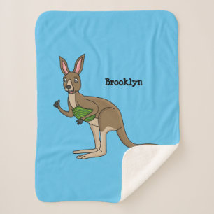 Cute happy Australian kangaroo illustration Sherpa Blanket