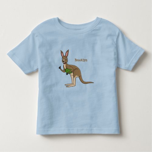 Cute happy Australian kangaroo illustration Toddler T_shirt