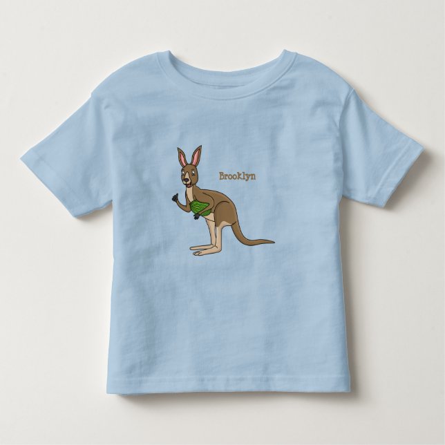 Cute happy Australian kangaroo illustration Toddler T-shirt (Front)