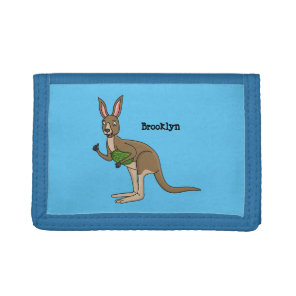 Cute happy Australian kangaroo illustration  Tri-fold Wallet