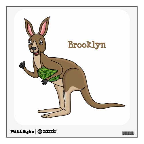 Cute happy Australian kangaroo illustration  Wall Decal