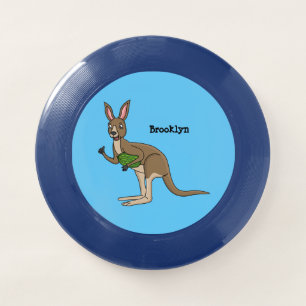 Cute happy Australian kangaroo illustration Wham-O Frisbee