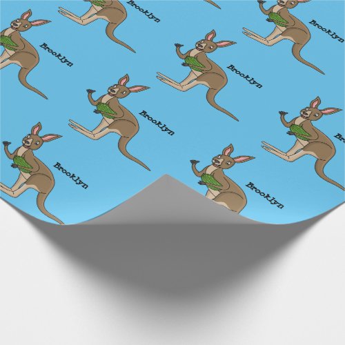 Cute happy Australian kangaroo illustration Wrapping Paper