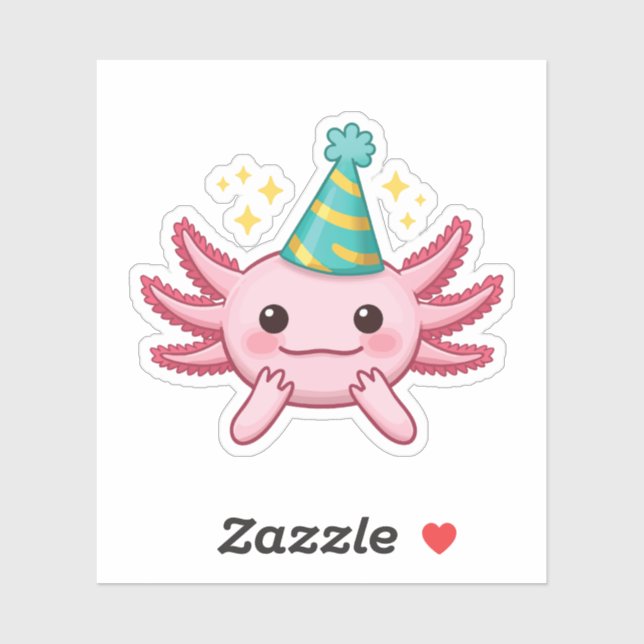 Cute Happy Axolotl Sticker (Sheet)