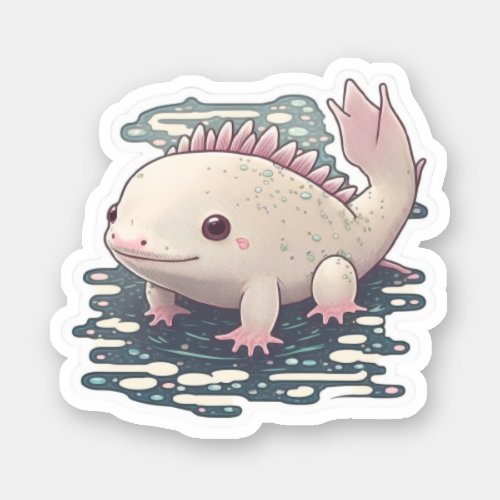 Cute Happy Axolotl Sticker