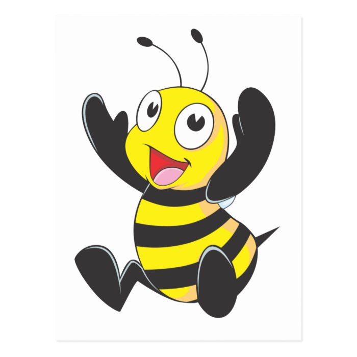 Cute Happy Baby Bee Arms Hands Up Waving Post Card