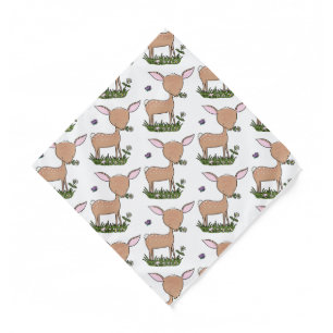 Cute happy baby deer cartoon illustration bandana