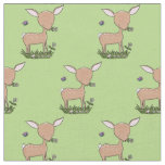 Cute happy baby deer cartoon illustration fabric