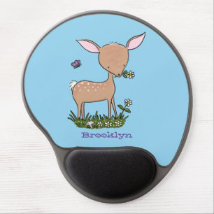 Cute happy baby deer cartoon illustration gel mouse pad