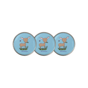 Cute happy baby deer cartoon illustration golf ball marker