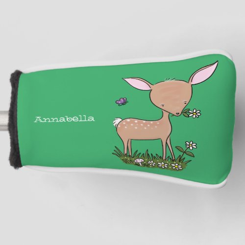 Cute happy baby deer cartoon illustration golf head cover