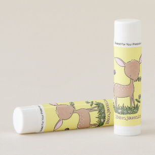 Cute happy baby deer cartoon illustration lip balm