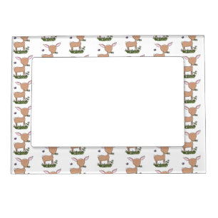 Cute happy baby deer cartoon illustration magnetic frame