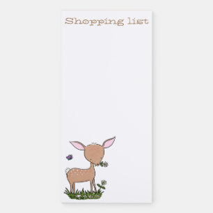 Cute happy baby deer cartoon illustration magnetic notepad