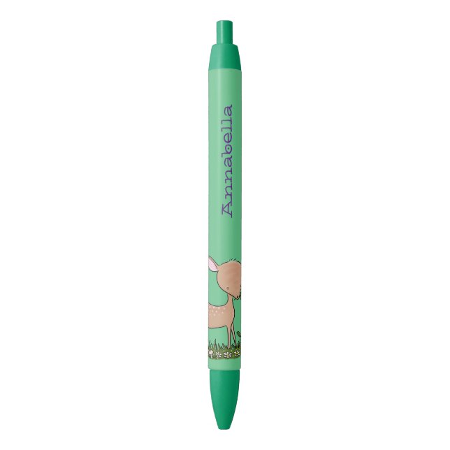 Cute happy baby deer cartoon illustration pen (Front Vertical)