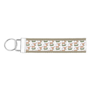 Cute happy baby deer cartoon illustration wrist keychain