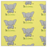 Cute happy baby elephant cartoon illustration fabric
