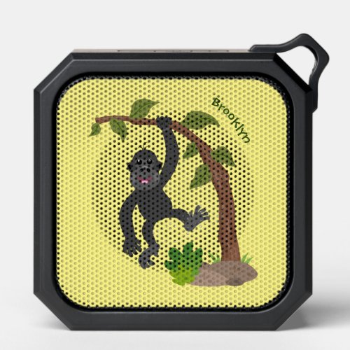 Cute happy baby gorilla cartoon illustration bluetooth speaker