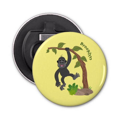 Cute happy baby gorilla cartoon illustration bottle opener