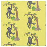 Cute happy baby gorilla cartoon illustration fabric