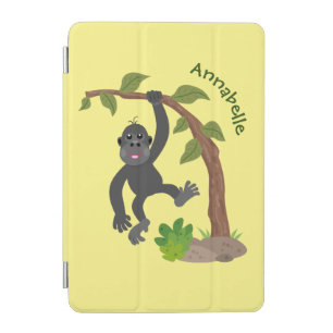 Cute happy baby gorilla cartoon illustration iPad mini cover