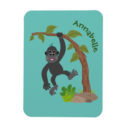 Cute happy baby gorilla cartoon illustration magnet