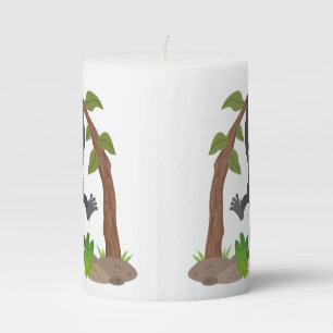 Cute happy baby gorilla cartoon illustration pillar candle