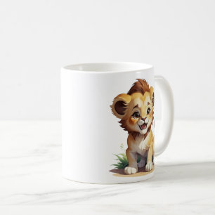 Cute Happy Baby Lion Safari Coffee Mug
