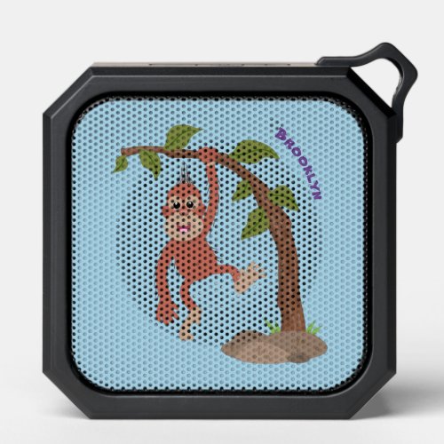 Cute happy baby orangutan cartoon illustration bluetooth speaker