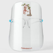Cute happy baby orangutan cartoon illustration  face shield (Front)