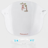 Cute happy baby orangutan cartoon illustration  face shield (Front w/Glasses)