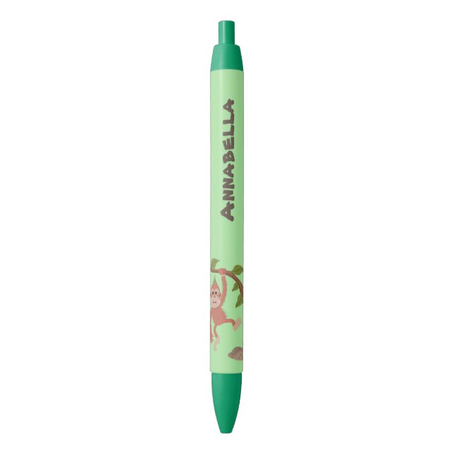 Cute happy baby orangutan cartoon illustration pen (Front Vertical)