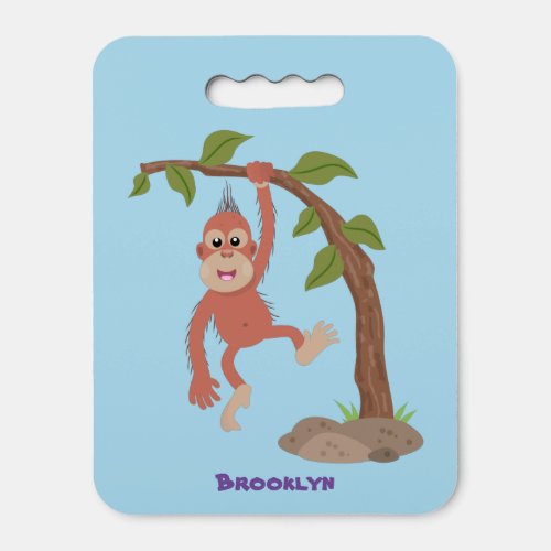 Cute happy baby orangutan cartoon illustration seat cushion