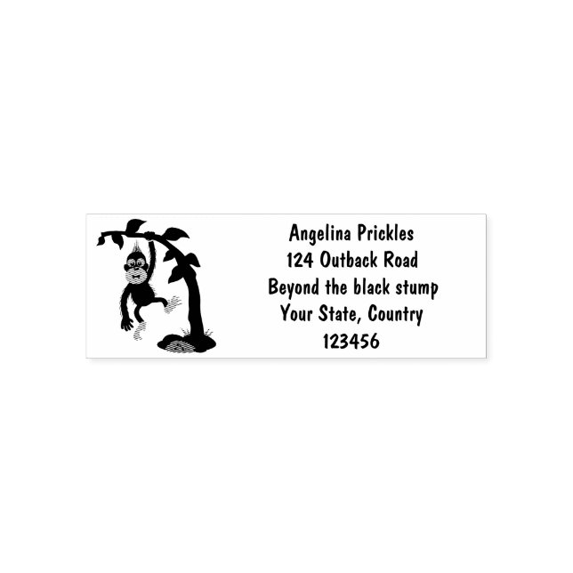Cute happy baby orangutan cartoon illustration self-inking stamp (Design)