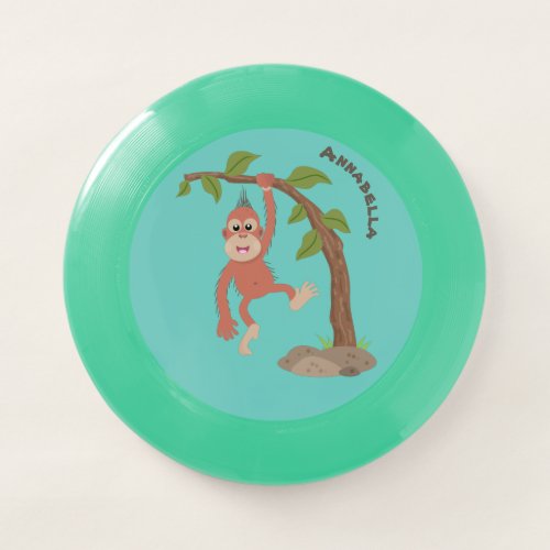 Cute happy baby orangutan cartoon illustration Wham_O frisbee