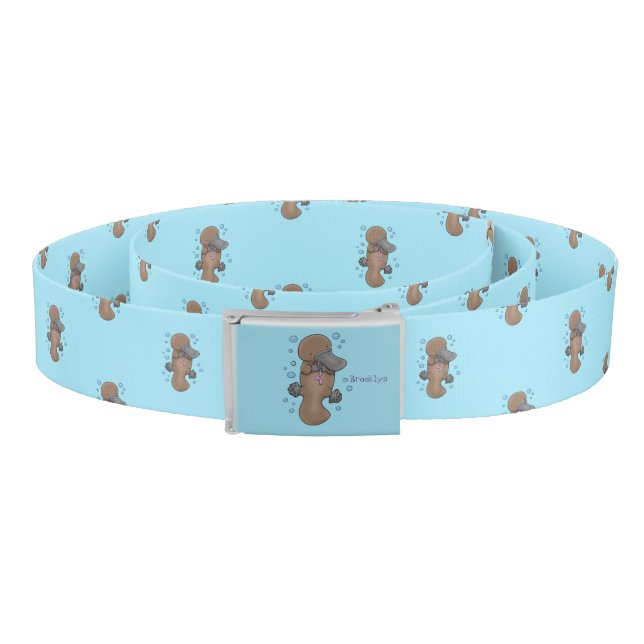 Cute happy baby platypus cartoon illustration belt (Coil)